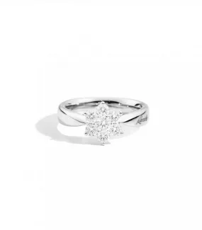 Anello Recarlo Bouquet Rosetta Oro Bianco Diamante R09RO002