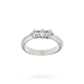 Anello trilogy oro bianco 3 diamanti 0,43 ct