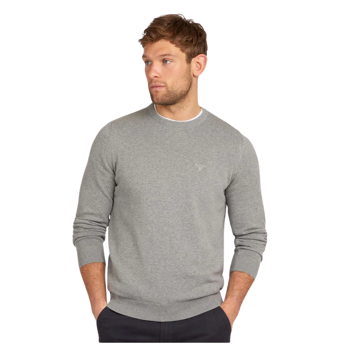 Maglione Barbour Cotone Pima Grigio